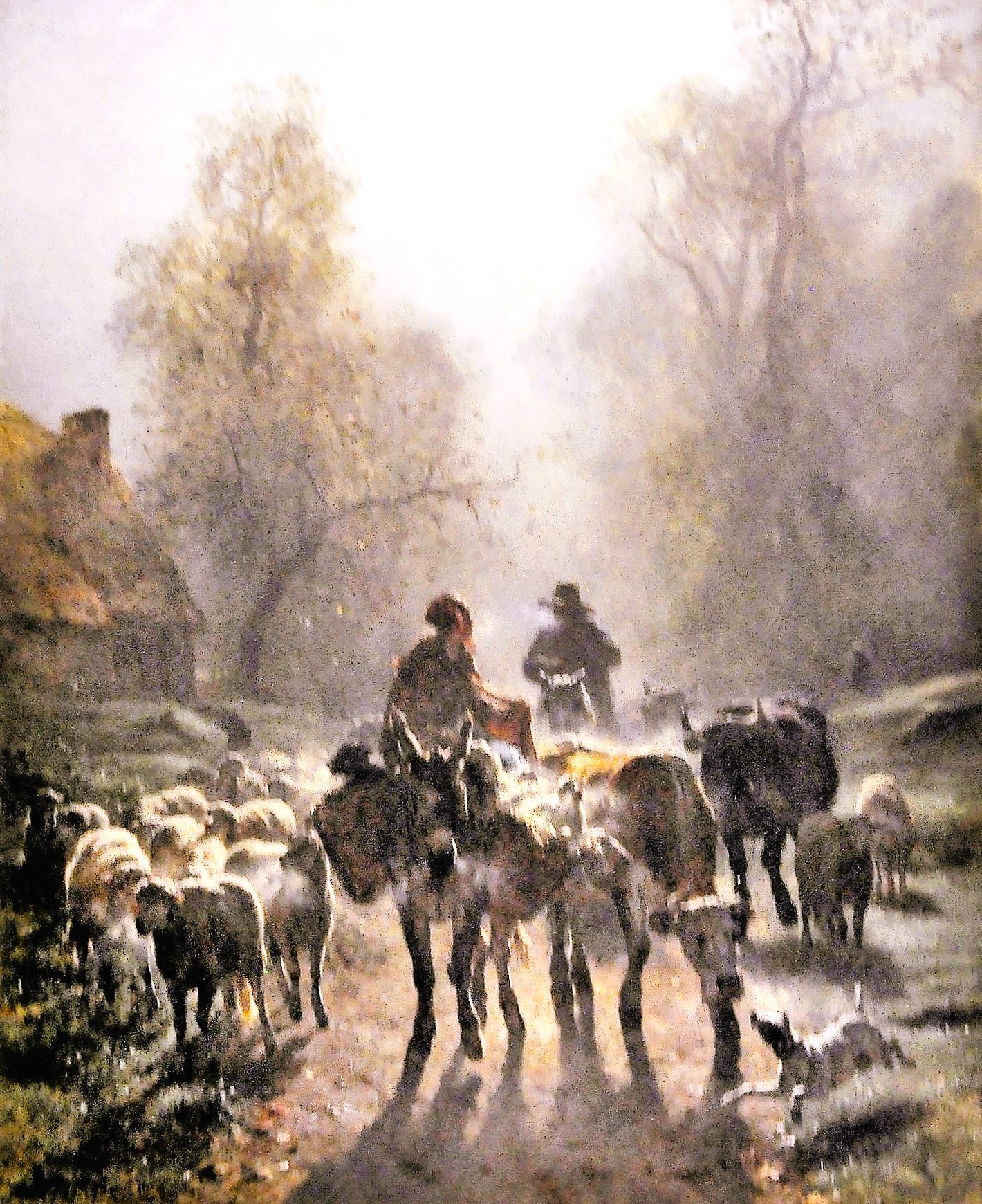 de Constant TROYON (1810-1865) Départ pour le marché (le matin d'automne) - 1859 - Copie