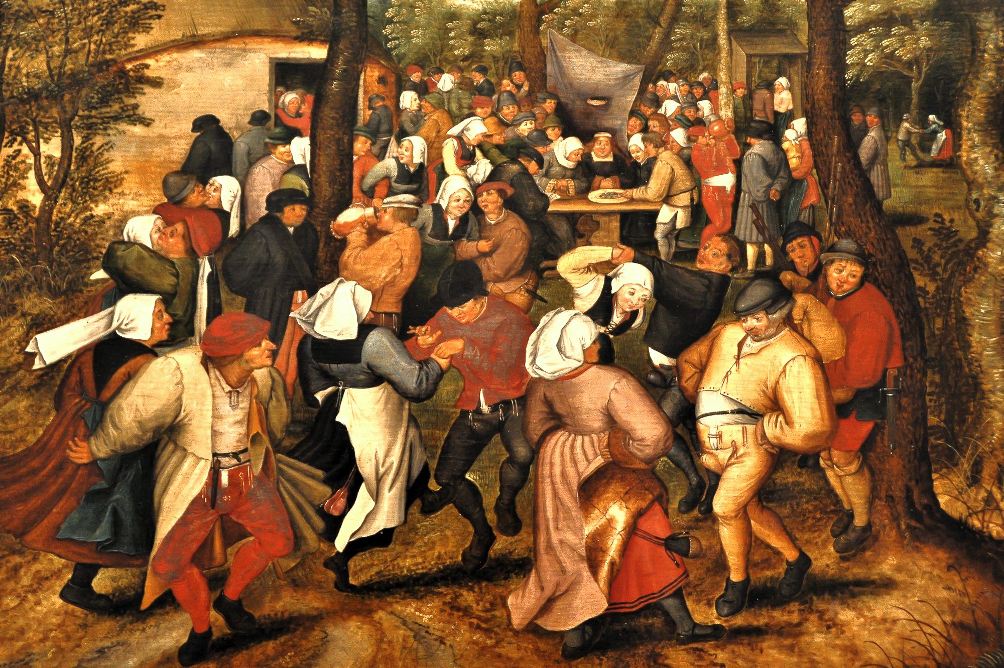 Pieter Brueghel II Belge -Bruxelles 1564-Anvers 1638 la danse de noce en plein air - Musée de Gand