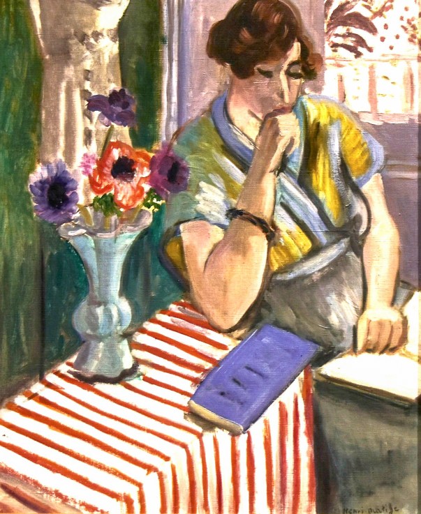 Henri Matisse - Femme lisant (huile sur toile marouflée sur ca
