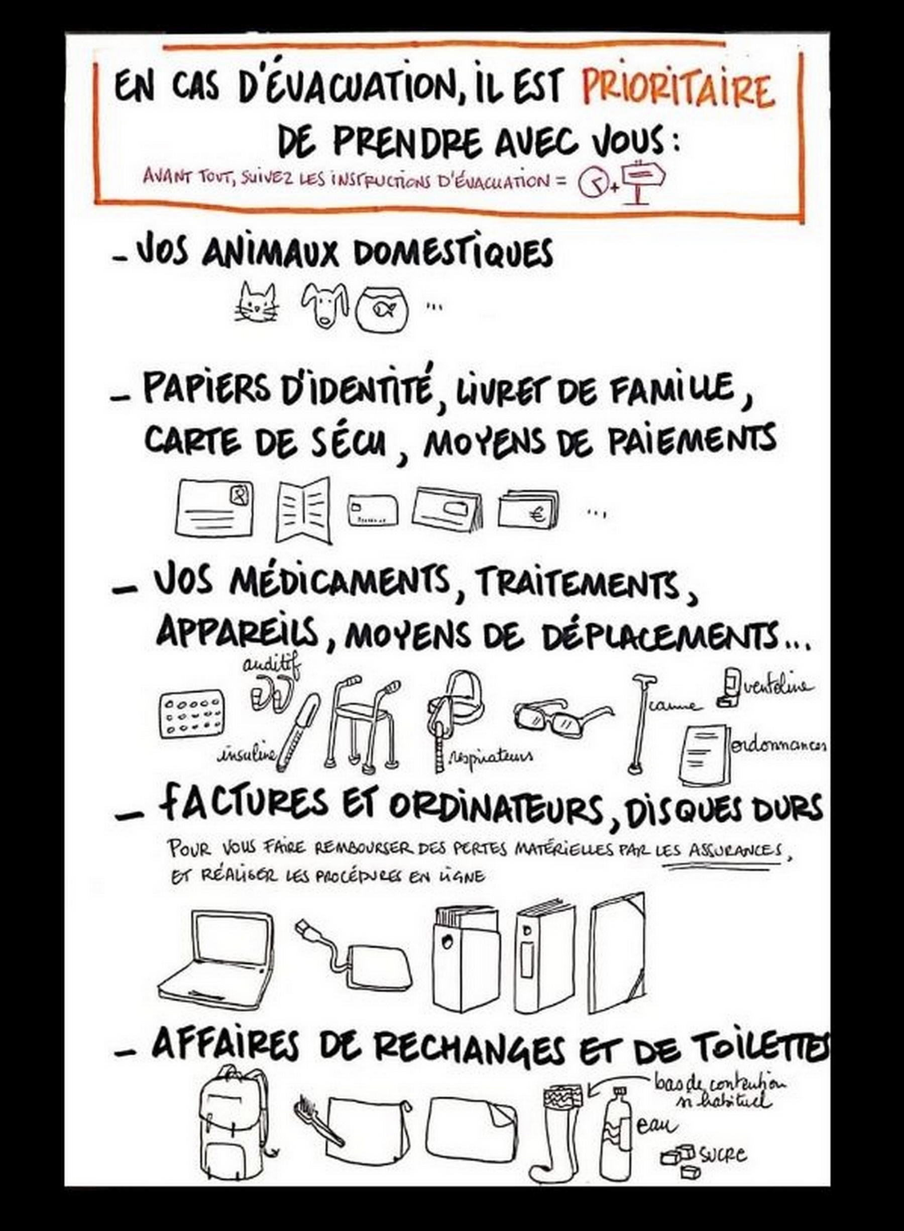 En cas d'évacuatu)ion