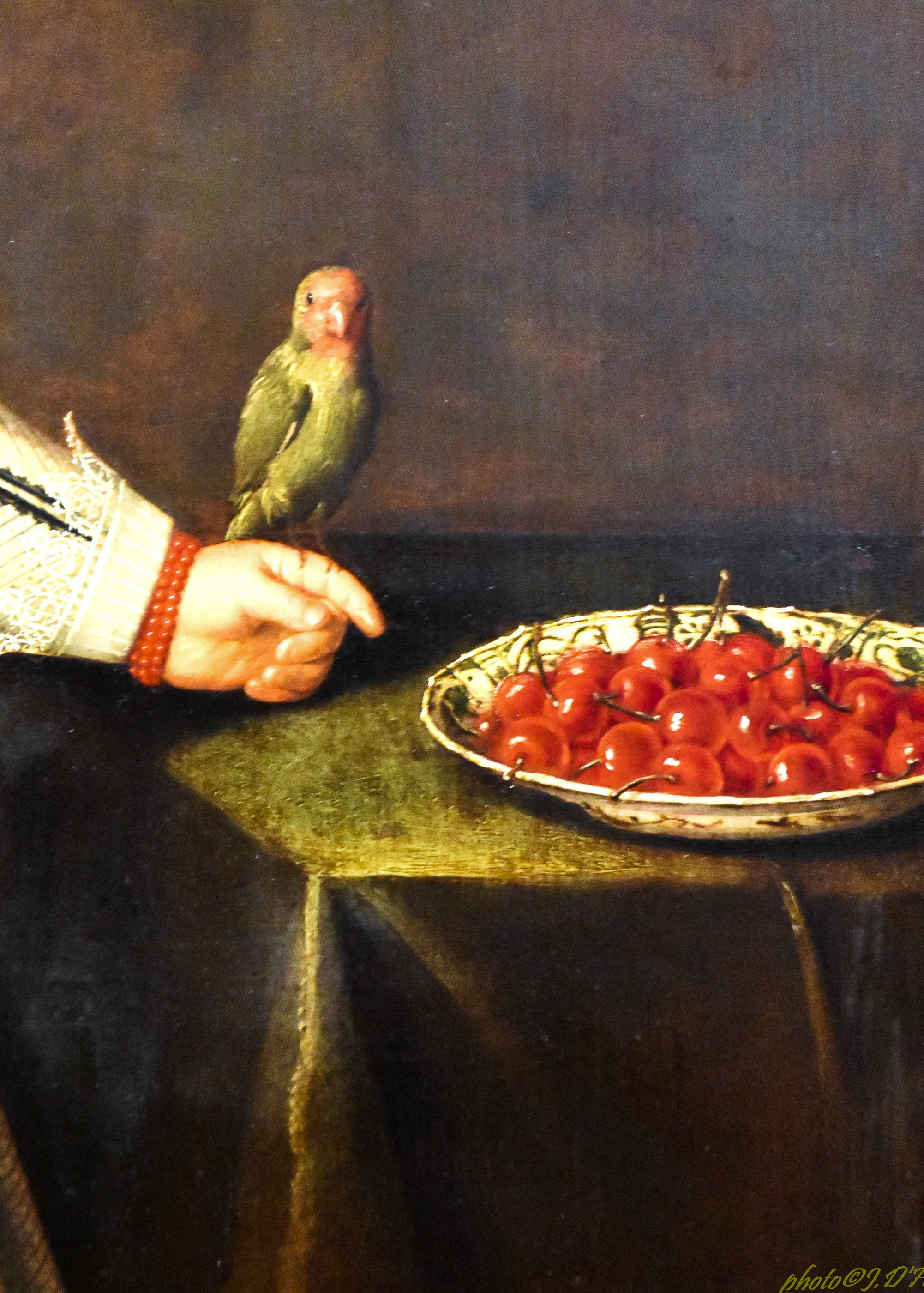 Paulus MOREELSE - Utrecht 1571-1638 - Portrait d'en enfant inconnu aux cerises et un oiseau (7)